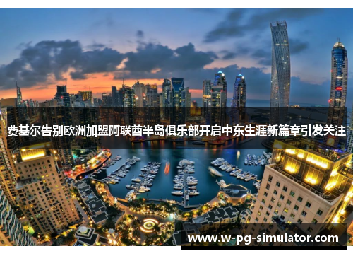 费基尔告别欧洲加盟阿联酋半岛俱乐部开启中东生涯新篇章引发关注 费基尔告别欧洲加盟阿联酋半岛俱乐部开启中东生涯新篇章引发关注